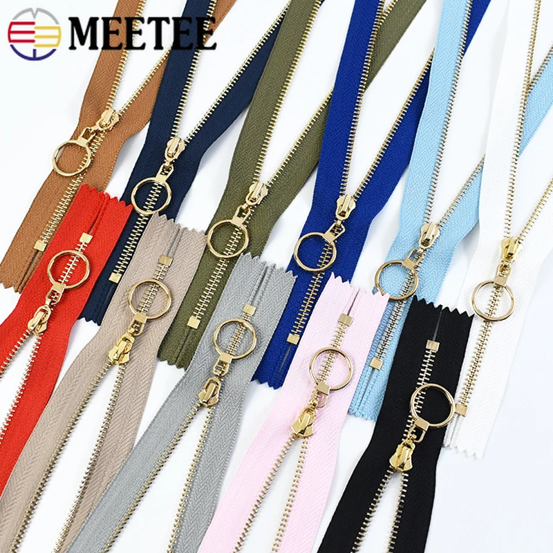 2/5Pc 3# 15-70cm Metal Zippers for Sewing Bag Jacket Close-end Zip Garment Decorative Zipper Closure Repair Kit DIY Accessories
