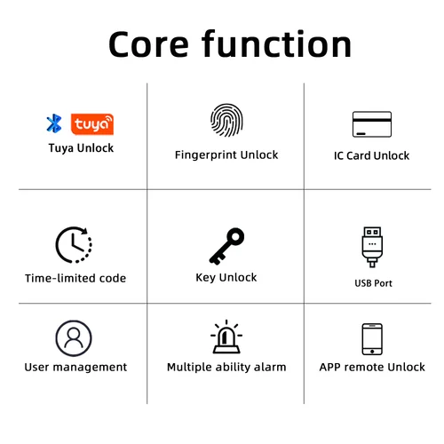 Imagen 2 del producto RAYKUBE M5 Tuya BLE cerradura de puerta inteligente con huella dactilar cerradura electrónica Digital con contraseña/llave/tarjeta IC/desbloqueo de aplicación Smartlife/Tuya