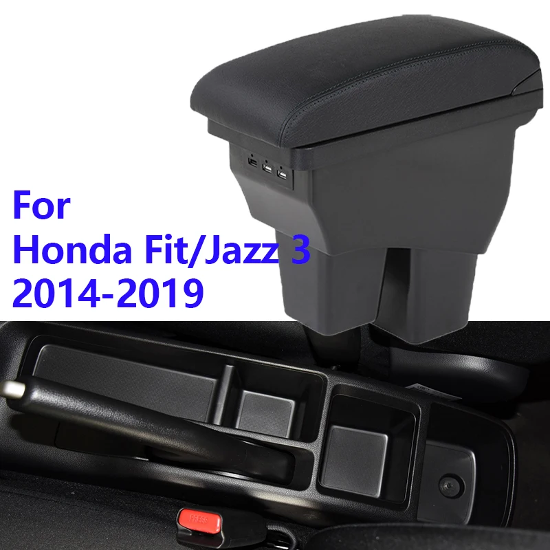 

Для Honda Fit 3, подлокотник для Honda Jazz Fit 2014-2019, органайзер для хранения в центральной консоли, аксессуары для салона автомобиля