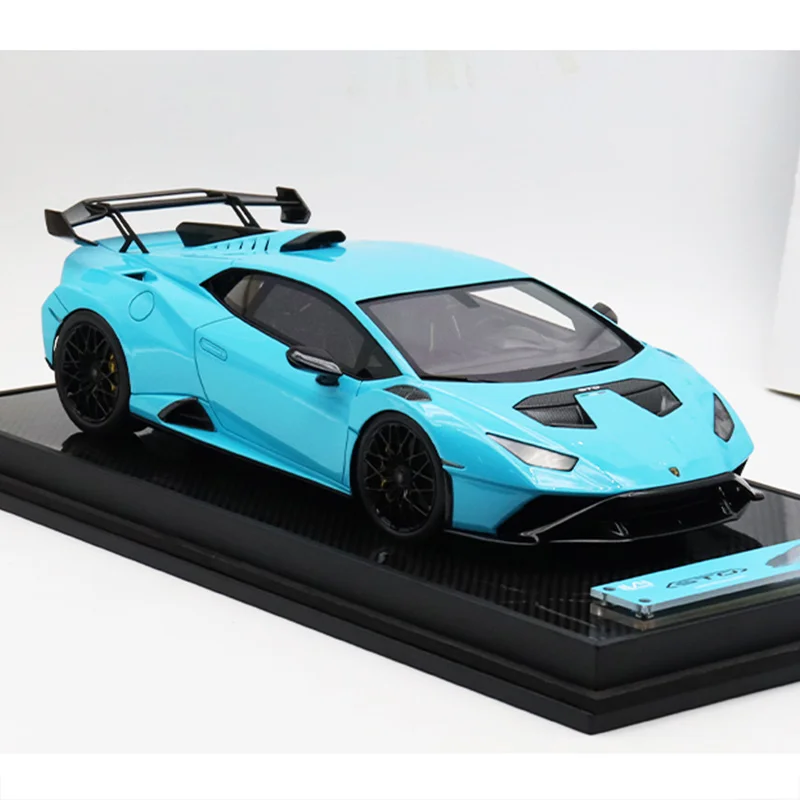 Diecast 1:18 Scale Original Resin Blue/Brown Lamborghini Huracan STO IVY Mini Toy Car Simulation Model Hobby & Collectibles Gift