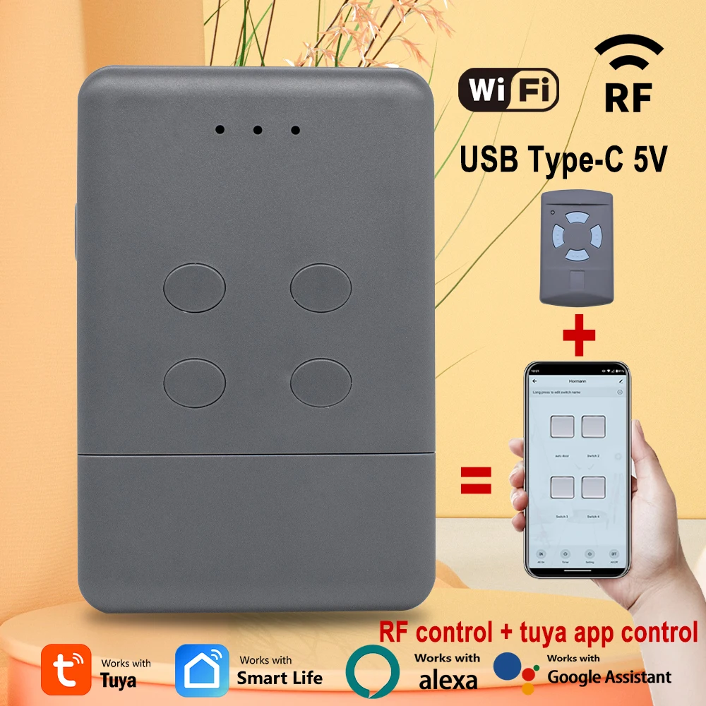 

Smart Tuya HORMANN Garage Door Remote Control RF WIFI Bridge converter No complicated wiring required Voice Control Alexa Work