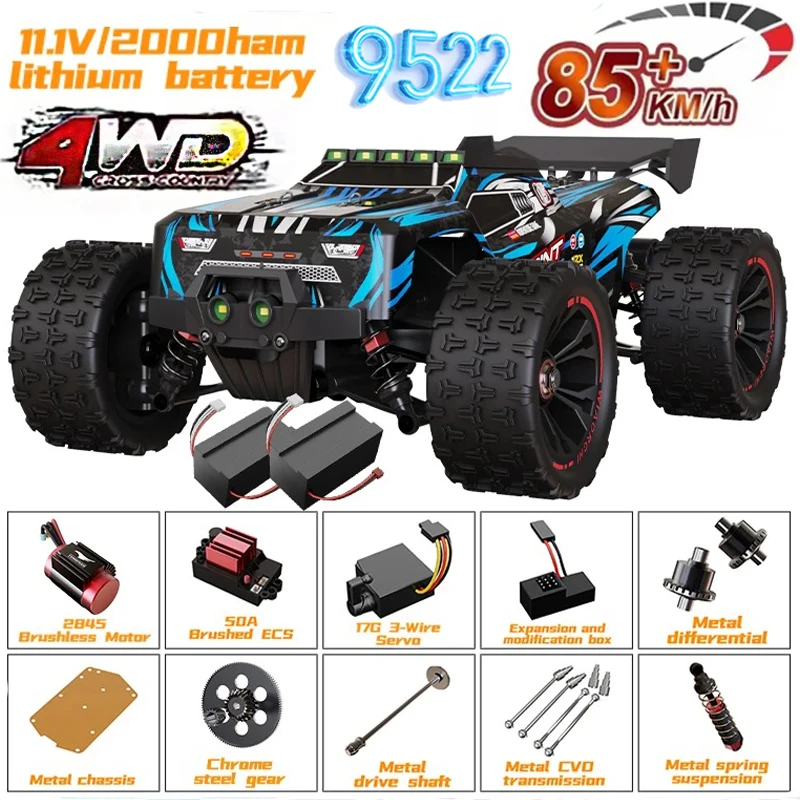 

Высокоскоростная радиоуправляемая машина 9522PRO 85 км/ч, бесщеточный двигатель, полный привод, внедорожный дрифт, масштаб 1:16, профессиональная гоночная модель, стильный дизайн