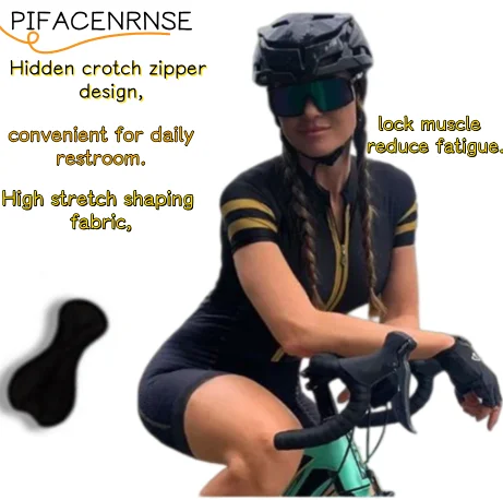 

2025 Women's Triathlon Short Sleeve Cycling Jersey Sets Skinsuit Maillot Ropa Ciclismo Bicycle Clothing Bike Clothes Go Jumpsuit