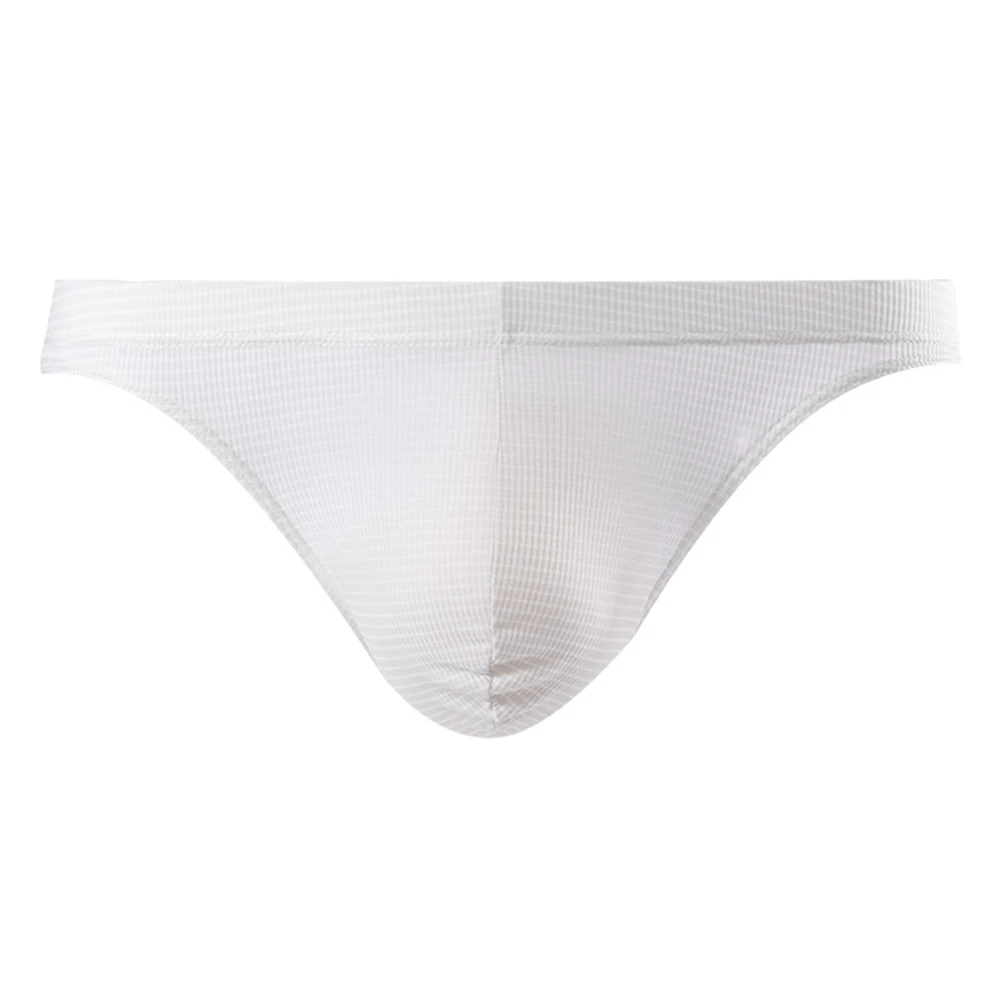Striped Men's Brief Underwear Featuring Bulge Pouch Low Rise Waistband for Comfortable All-Day Fit Half-Covered Rear