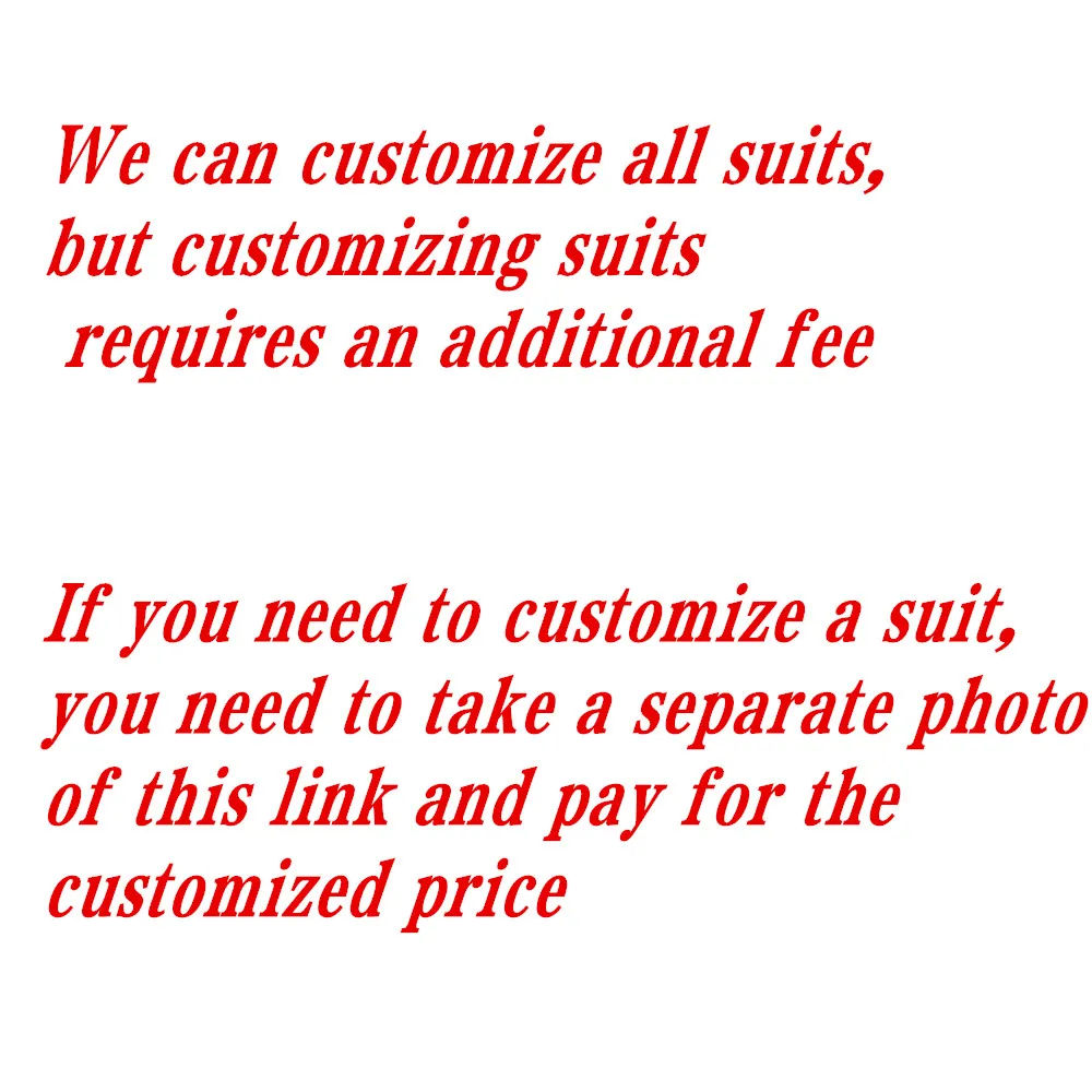 Picture 3: If you need to customize a suit, you need to take a separate photo of this link to pay for the customized price
