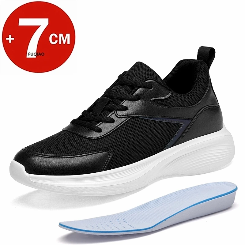 

Unisex 7cm Invisible Elevator Shoes Summer Breathable Mesh Casual Sneakers Lightweight Comfortable Elevator Sports Shoes for Men