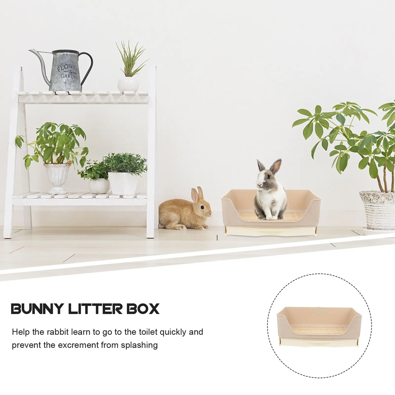 Pan Rabbit Toilet Potty Bunny Small Hamster Beige Plastic Pet Training Corner Tray