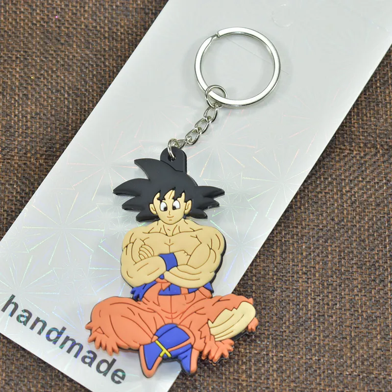 10 Style Anime Dragon Ball Z Figure Keychain PVC Goku Vegeta Key Ring Double Side Key Chain Key Holder Trinket Toys Gift