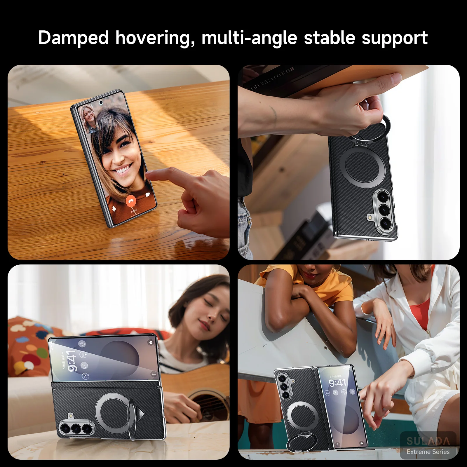 Высококачественный чехол для телефона с подставкой из углеродного волокна для Samsung Galaxy Z Fold 7, 6, 5, противоударный защитный чехол с меньшим беспроводным зарядным устройством