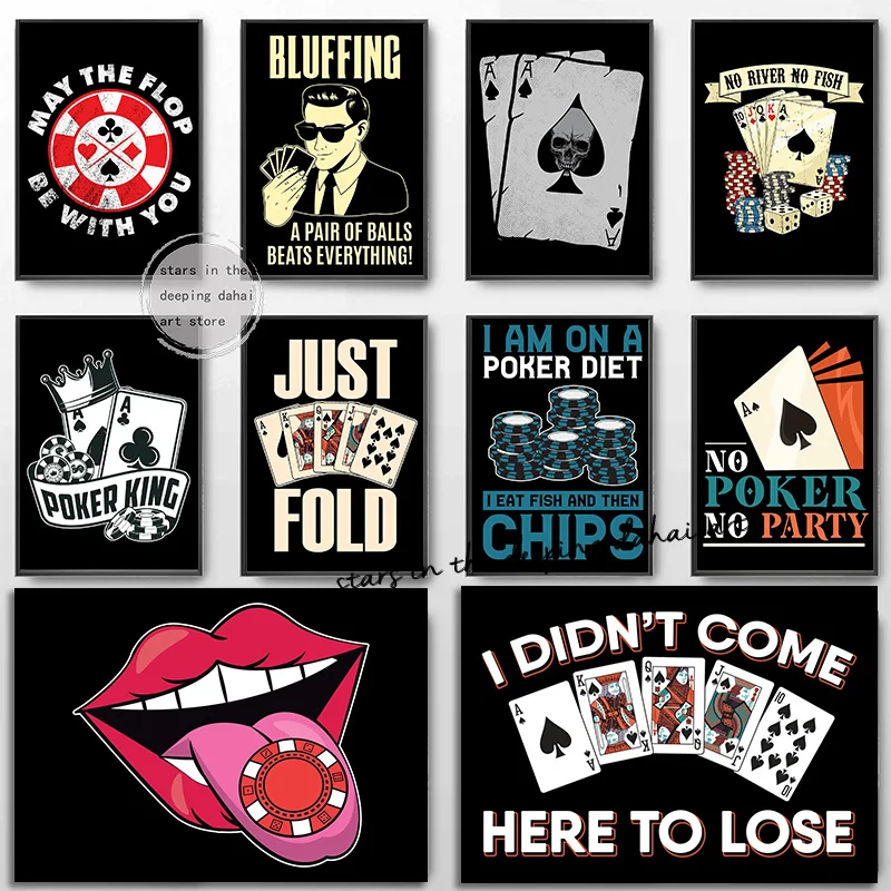 Vintage Poker Card Poker Casino Gambling Spades Ace Card Black Cat Art Poster Canvas Painting Wall Art Prints Picture Home Decor