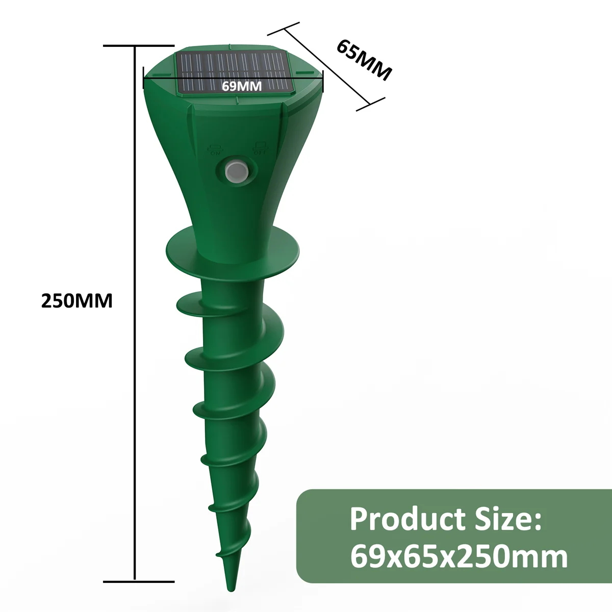 Durable Mole Repellent for Lawns Gopher Screw Repeller Solar Powered Outdoor Groundhog Deterrent Vibration Stakes - Quiet