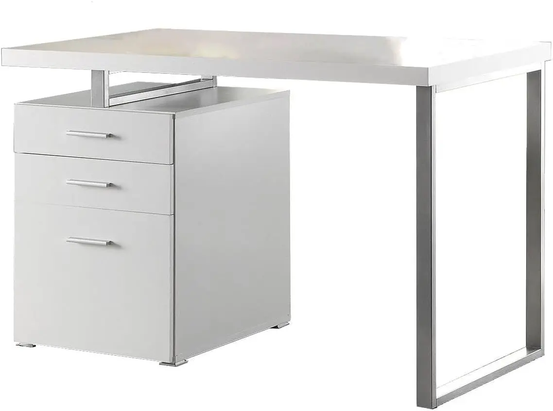 Brennan Modern Contemporary Home Office 3-Drawer Writing Desk with Drawers Computer Desk Study Table File Cabinet Storage