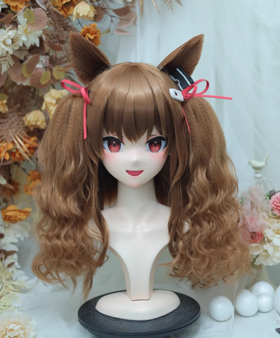 (NFD38--24)Customize Full Head With Lock Pretty Female/Girl Japanese Animego Character Kig Cosplay Kigurumi Mask Crossdress Doll