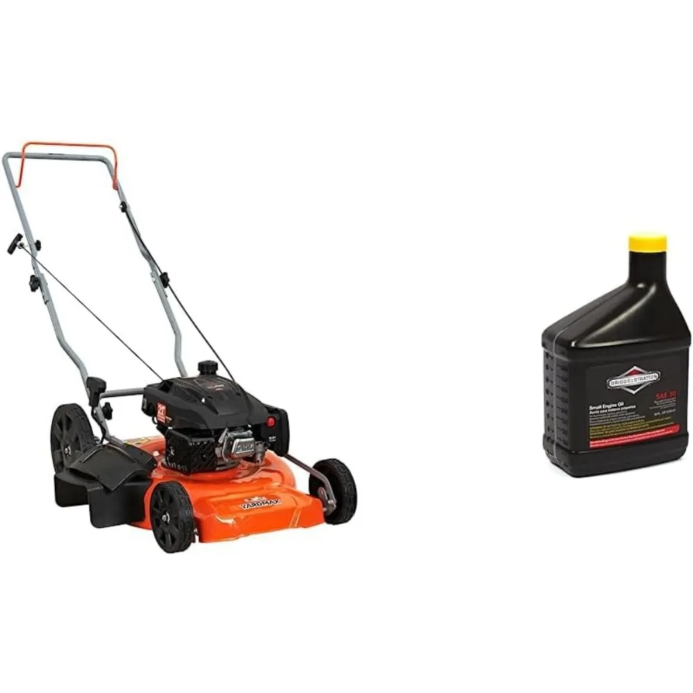 

21 in. 170cc 2-in-1 Gas Walk Behind Push Lawn Mower with High Rear Wheels & Briggs & Stratton 100005 SAE 30W Engine