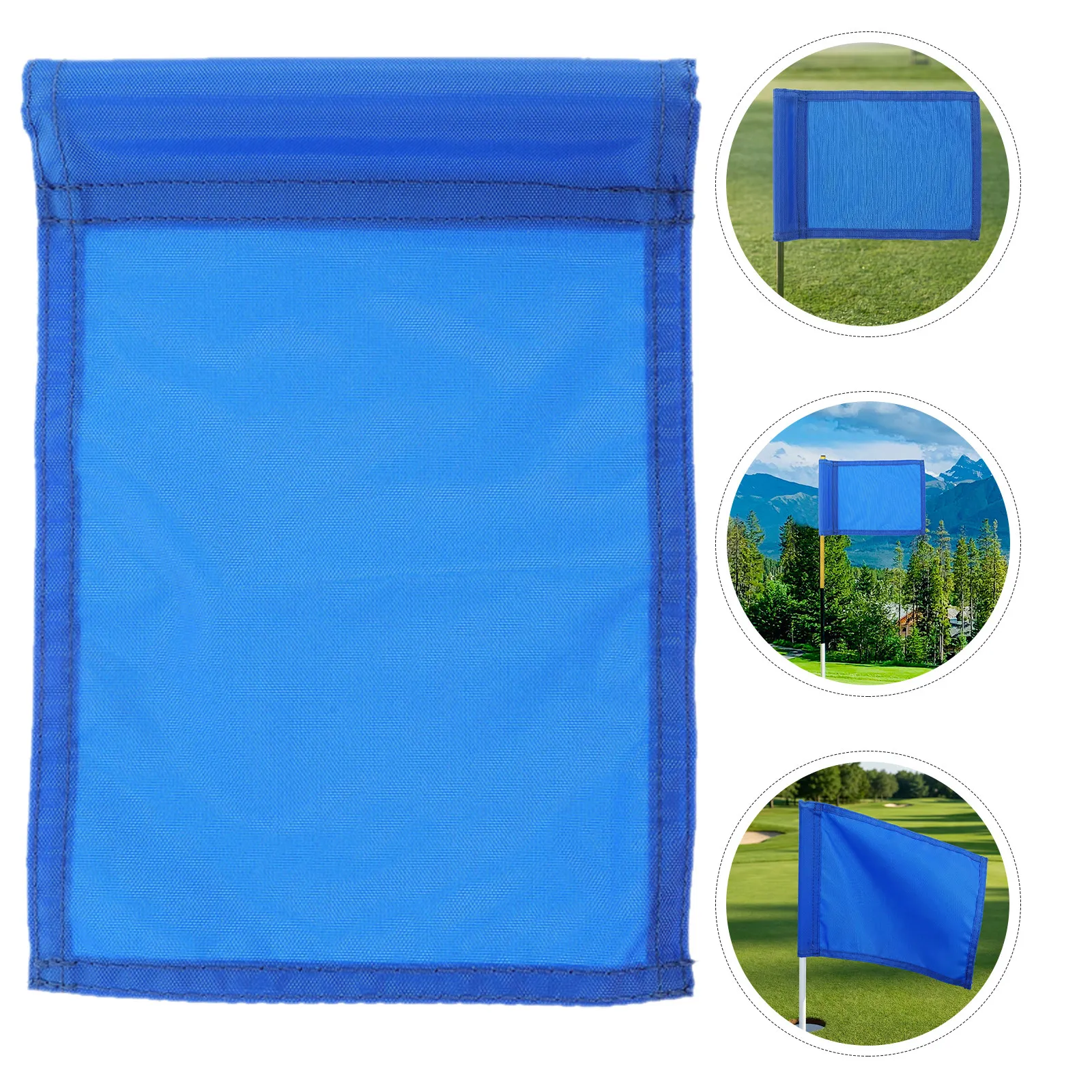 3Pcs Blue Golf Flags Portable Waterproof Nylon Backyard Golf Practice Targets for Putting Green Chipping Training
