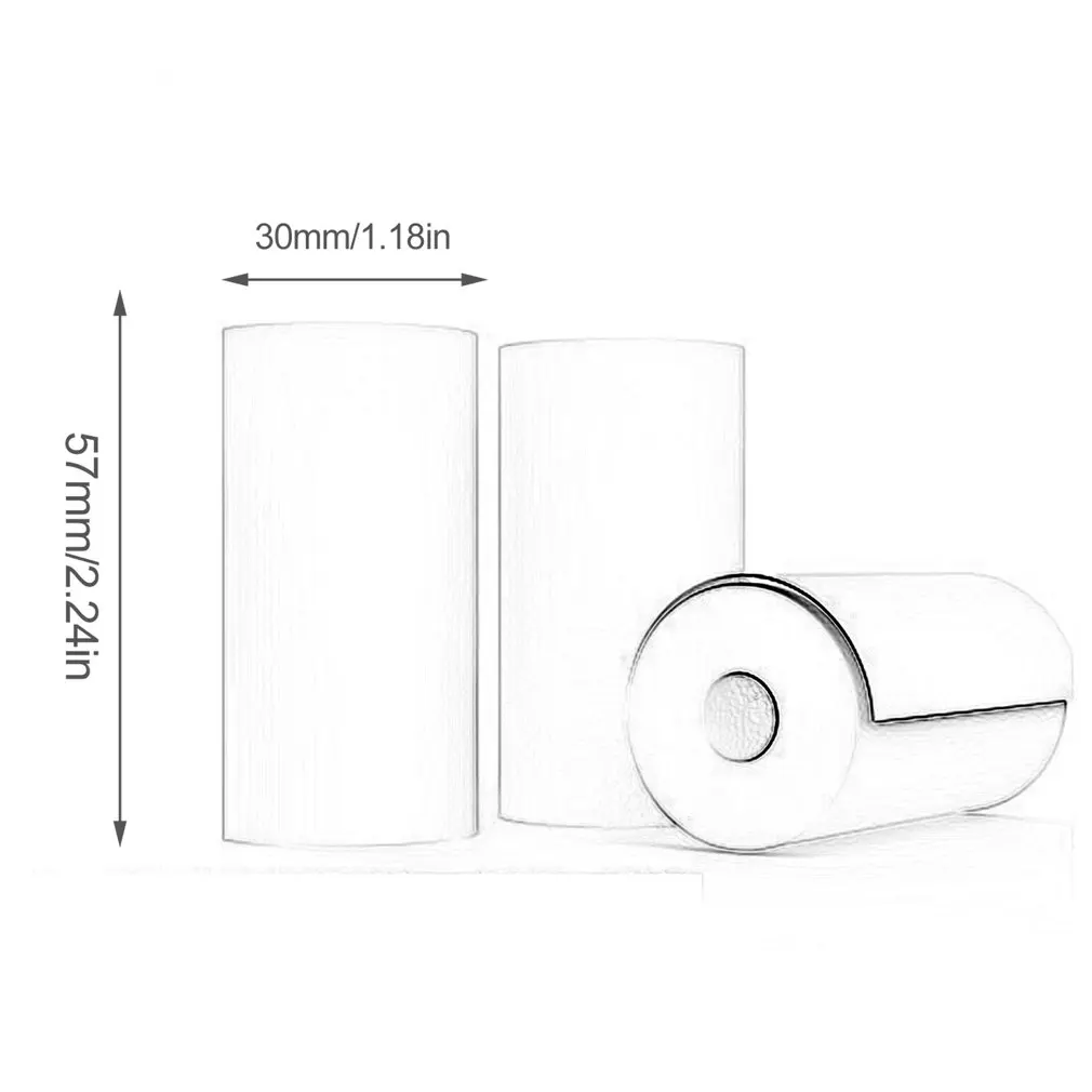 3ม้วนทนทานพิมพ์กระดาษสติกเกอร์กระดาษความร้อนโดยตรง Self-Adhesive สำหรับ PAPERANG Mini Photo เครื่องพิมพ์อุปกรณ์เสริม