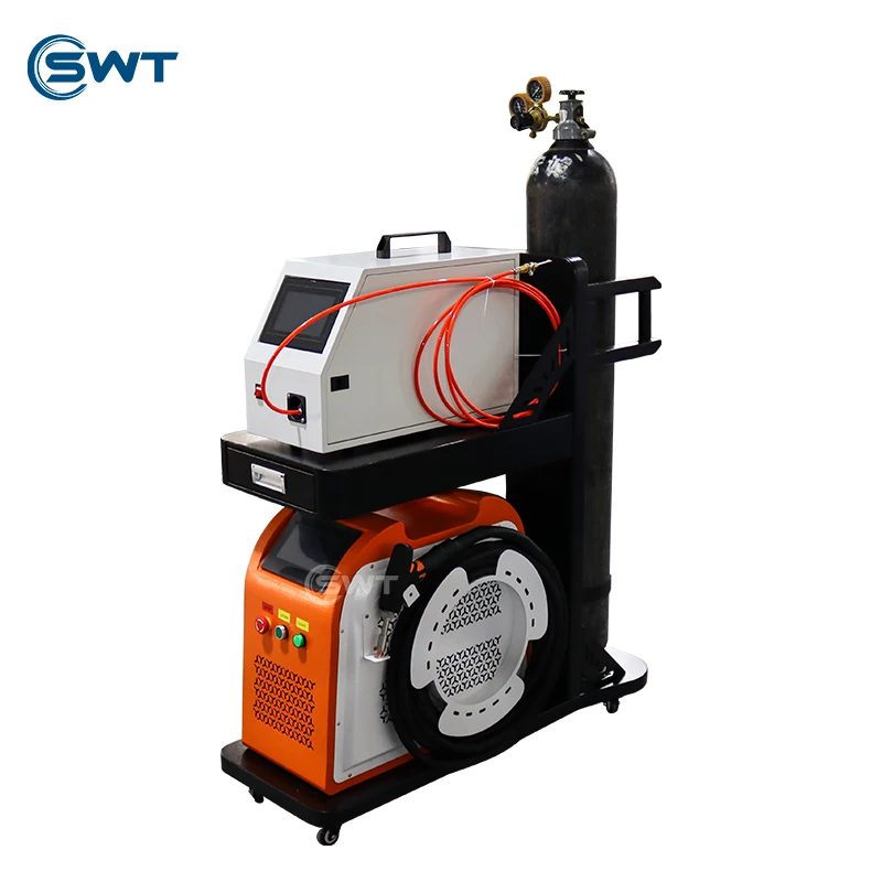 

All-in-one Fiber Laser Welder with Wire Feeder and Gas Bottle Air Cooling Portable Laser Welding Cutting Cleaning Machine Mobile