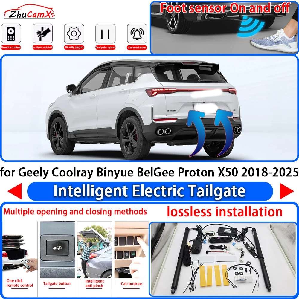 ZhuCamX for Geely Coolray Binyue BelGee Proton X50 2018-2025 Power Liftgate Trunk Electric Suction Tailgate Tail Gate Lift Strut