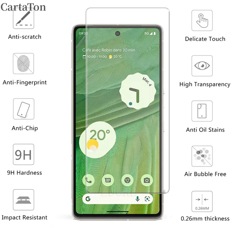 4 pezzi di vetro temperato per Google Pixel 9 8 Pro 8A 7 7A 6 6A 5 5A 4A 4 XL 3 9H pellicola protettiva trasparente per schermo