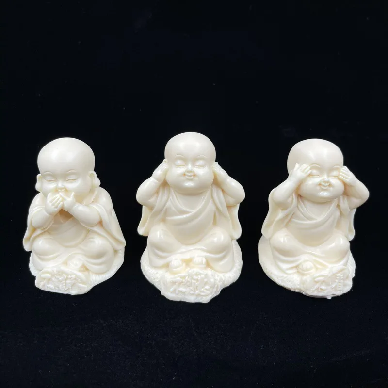 Factory Direct Supply Ivory Nut Carving See No Evil, Hear No Evil, Speak No Evil-3 Little Monks Decoration Home Desktop Car Deco