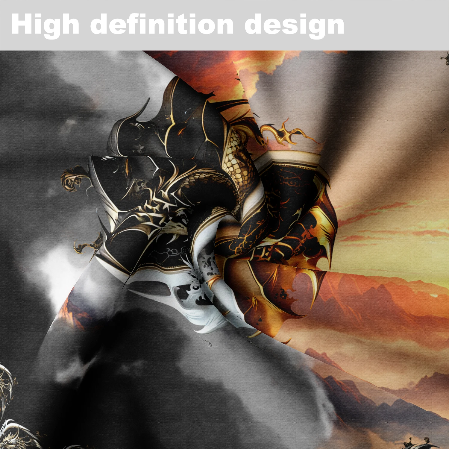 1pc Tai Chi Yin Yang Sun Moon Circular Table Cloth with Eagle Unicorn Pattern Waterproof Colored Table Set Classic Dragon Picnic