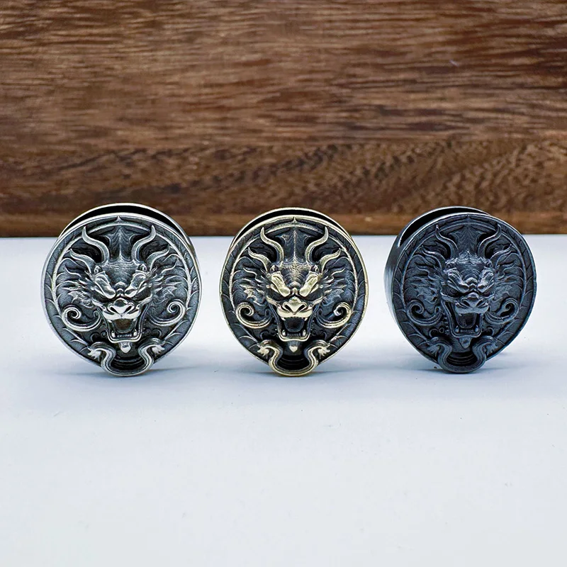Brass Dragon Head Paracord Rope Beads Pendants Outdoor EDC Tool Flashlight Lanyard Hangings Jewelry DIY Bracelets Accessories