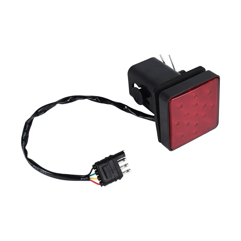 

ABXV-Red 15 LED 2 Inch Trailer Truck Hitch Tow Haul Receiver Cover Brake Light With Pin 12V