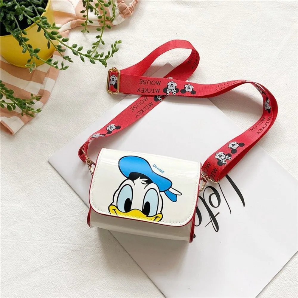 Bolsa de ombro de personagem de desenho animado para meninos e meninas, bolsa crossbody elegante, pequena bolsa quadrada, Donald, criativa, popular, fofa, nova