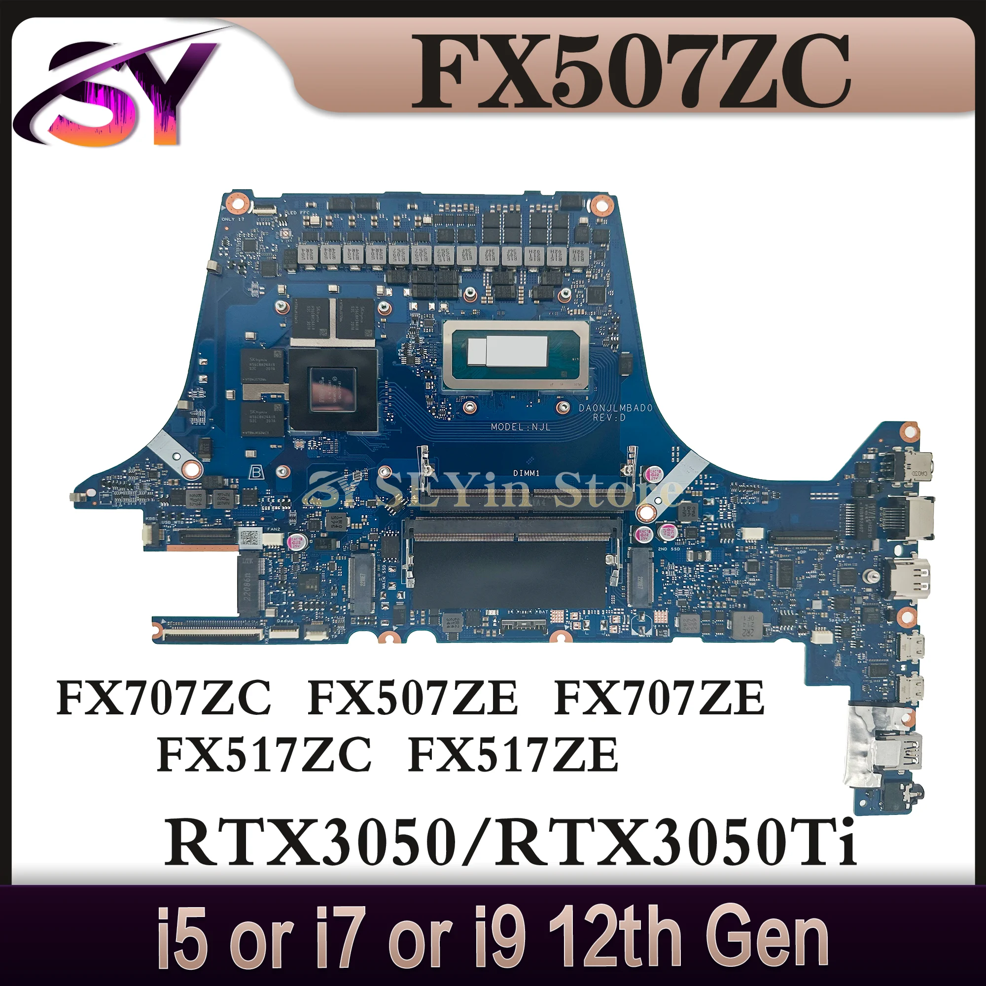 Mainboard For ASUS FX507ZC FX707ZC FX507ZE FX707ZE FX517ZC FX517ZE TUF507Z TUF517Z FX507Z FX517Z Laptop Motherboard