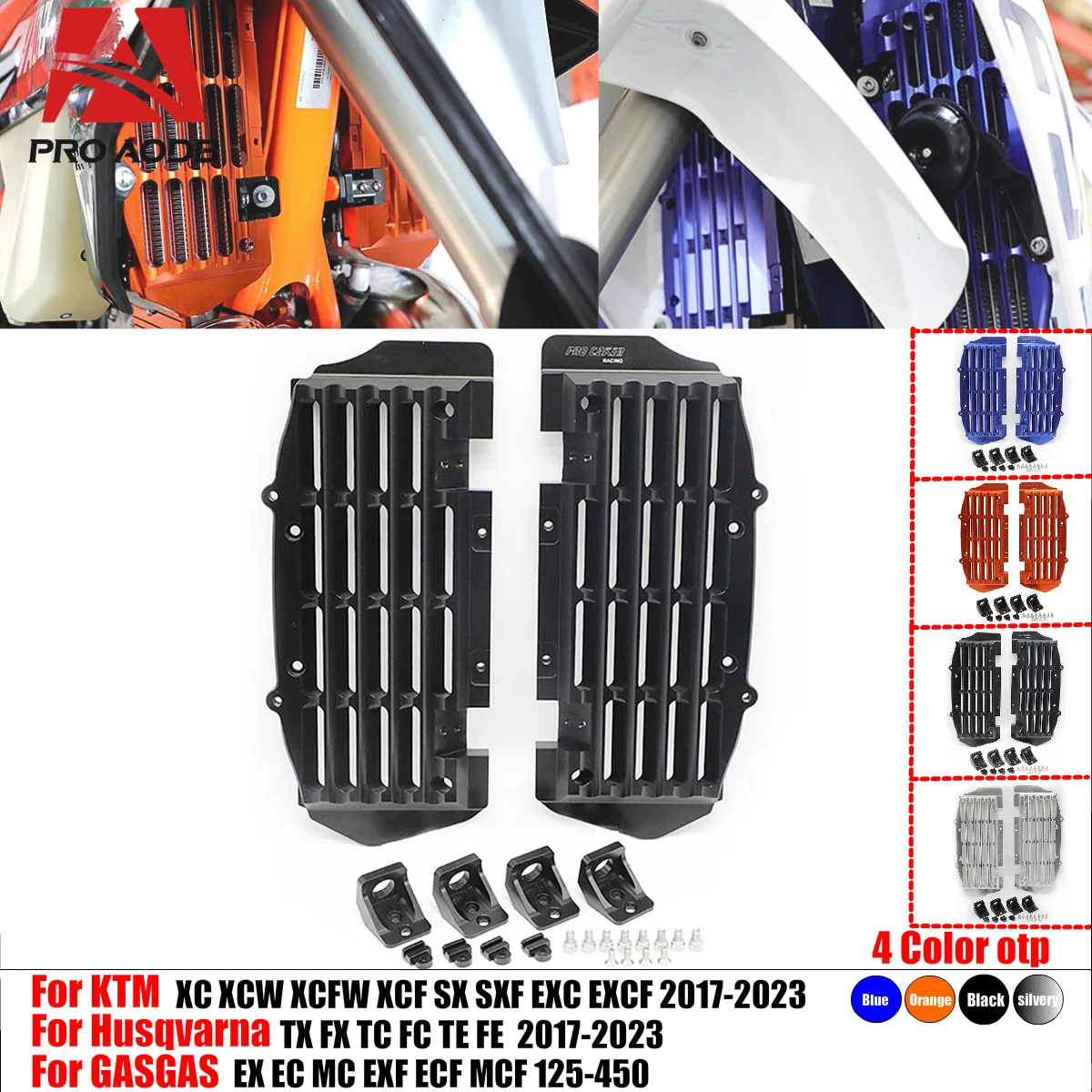 

For KTM XC XCF SX SXF XCW XCFW EXC EXC-F TPI Six Days Husqvarna TC TE TX FC FE FX 125-500 Radiator Guard Grill Protector Cover