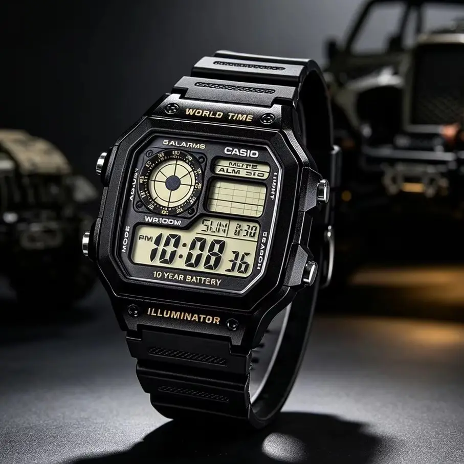 Casio AE-1200WH Series | Digital Sport Watch | 100M Water Resistant | World Time | 5 Alarms | LED Light | 10-Year Battery