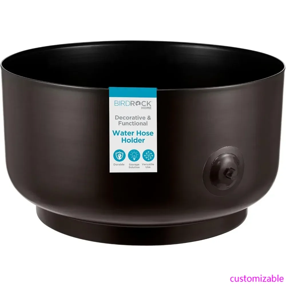 

Decorative Footed Water Hose Holder Pot - Ground Garden Hose Box - Steel - Powdered Coated ， Embossed，Steel Metal Hider