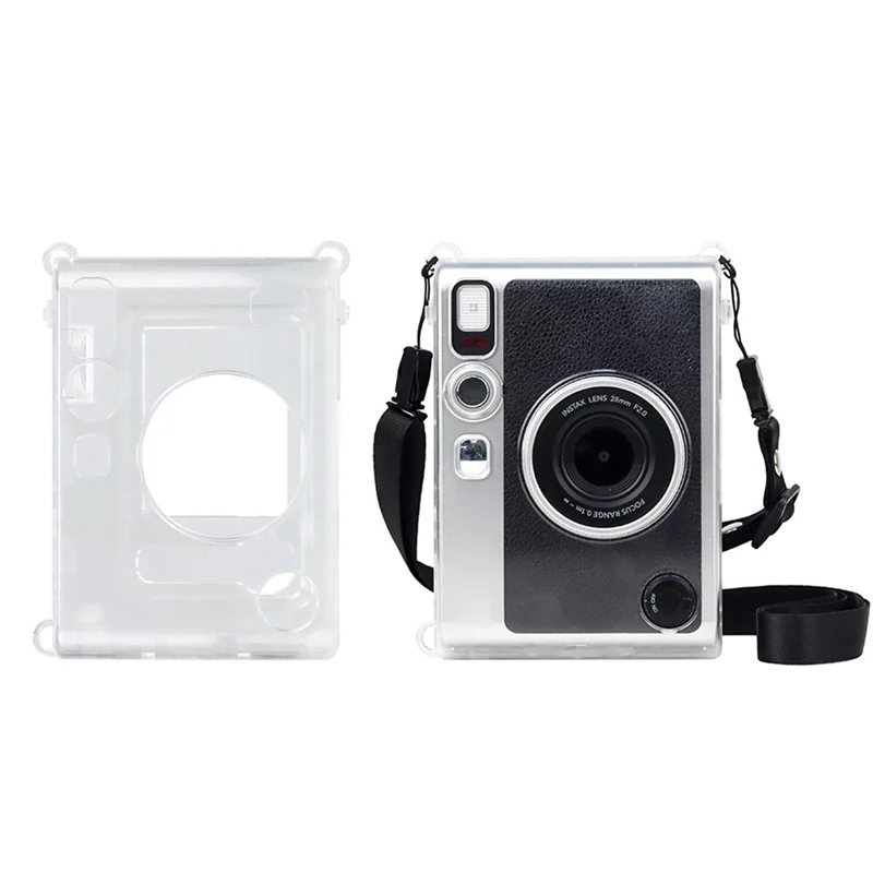 【GLAD】로프 PC 크리스탈 보관 커버가 있는 폴라로이드 Instax Minievo용 투명 보호 케이스 긁힘 방지 케이스