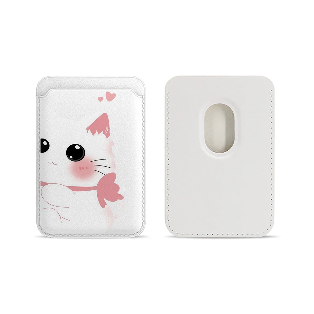Elegante Katzen-Leder-Kartenhalter-Handyhülle für Magnetische Hüllen, Geeignet für alle iPhone Magsafe-Karten-Handy-Rückseiten-Taschen – Detail 5