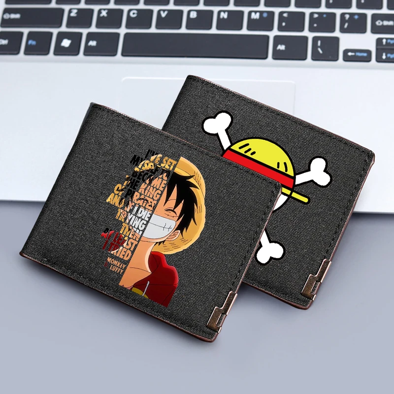One Piece Hip Hop Wallets for Men Anime Cartoon Printed Money Bag Male Commute Portable Fashion Credit Card Holder Gifts