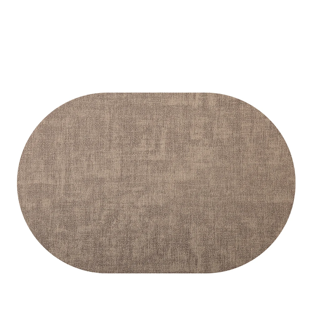 3pcs Household Dining Table Insulation Mat Pu Oval Placemat Non-slip Rectangular Decor Pad For Kitchen Dining