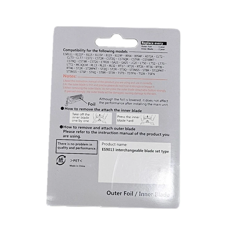 ES9013 Replacement Head Foil & Cutter Blade Set for Panasonic Electric Shaver for Men ES8111/8115/8119/8954