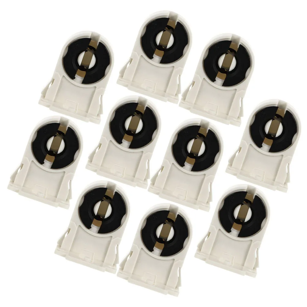 10Pcs Non-Shunted Tombstone Lampholder Sturdy Design Wide Application Range Fluorescent Lamp Socket Replacement