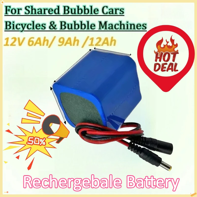 

New 12V 12Ah Lithium Battery Pack with 18650 Cells - Exclusive Power Solution for Shared Bubble Cars, Bicycles & Bubble Machines