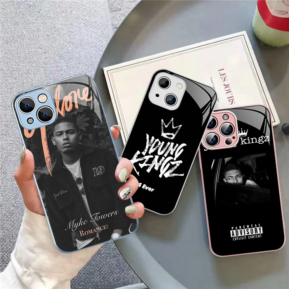 Rapper M-Myke T-Towers Phone Case Tempered Glass For iphone 14 13 12 11 Pro Mini XS MAX 14Plus X XS XR Cover