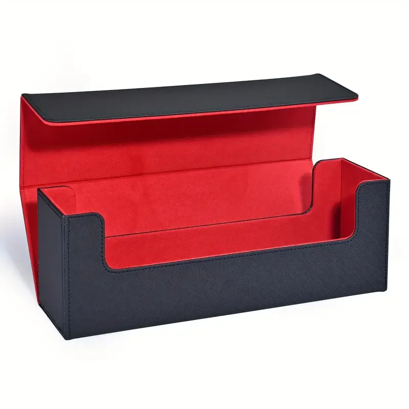 Trading card storage box,hold 600+ single sleeved cards,PU leather TCG card box, suitable for magic game cards, sports cards.