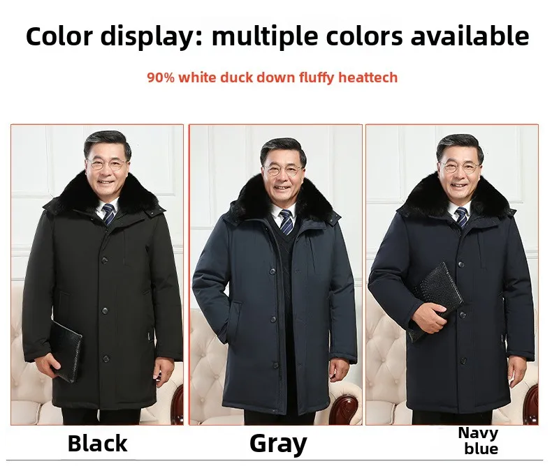 Men's Down Coat And Parkas Windbreaker Puffer Jacket Overcoat Winter Padding Man White Goose Down Jacket Removable Liner HXY1273