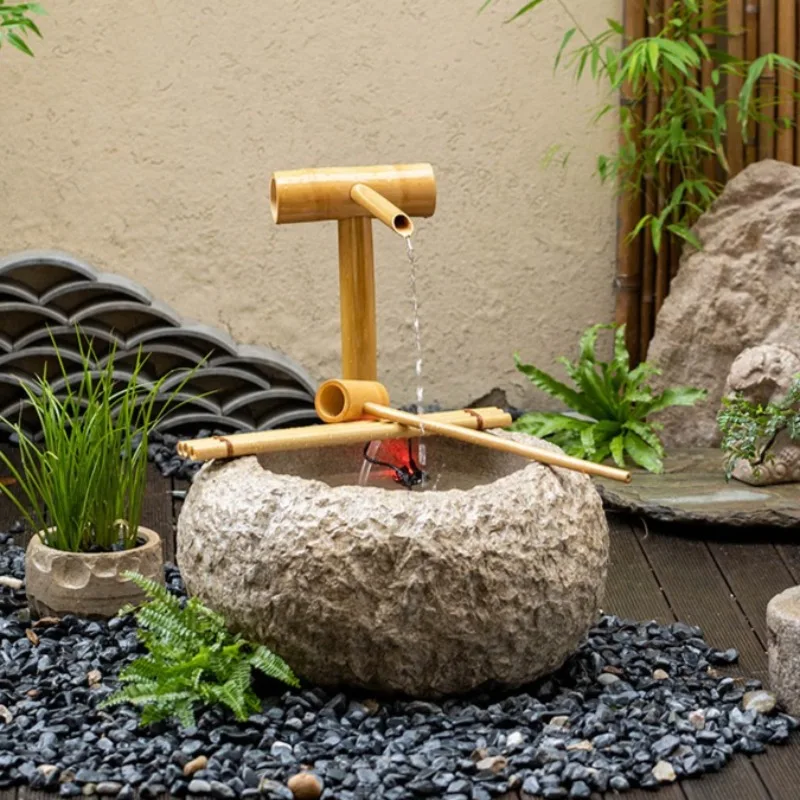 Outdoor Water Fountain  Zen Flowing Water Feature for Garden  Patio  Yard  Feng Shui Decor for Home Office  Balcony Study - view 5