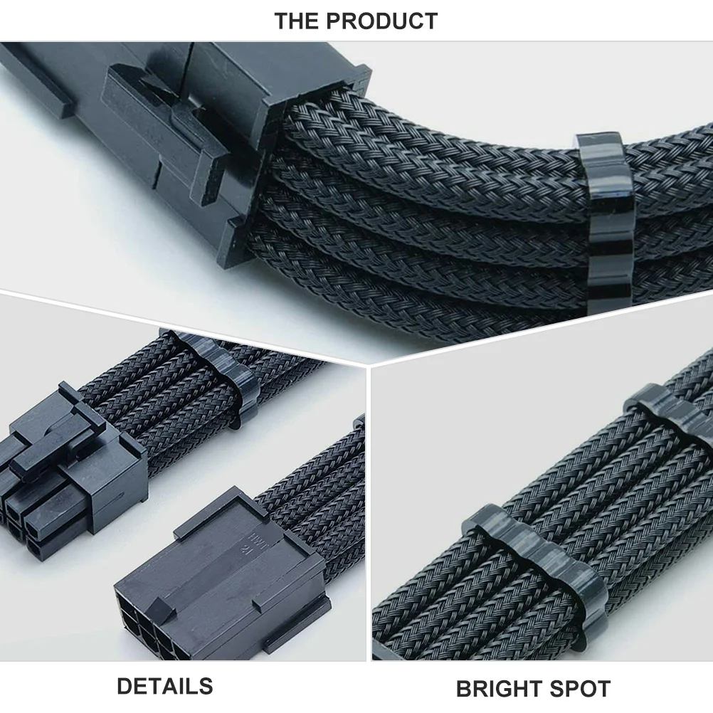 

8pin 30cm Nylon Braided Motherboard Extension Cable CPU Power Supply Durable Stable No Chaos Professional Look