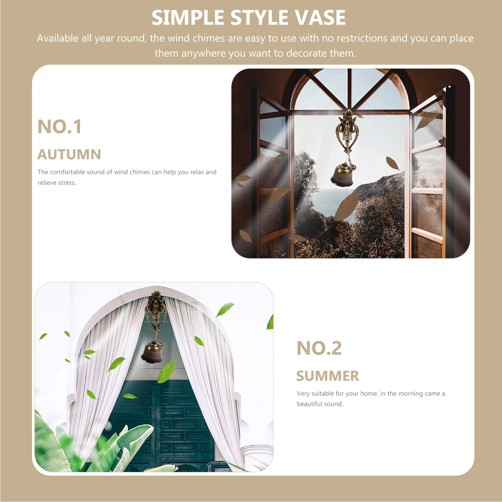 الرجعية جرس الباب الحيوان جرس الباب المعدني أجراس سبيكة الزخرفية للمنزل مدخل خمر معلقة الرياح الرنين قلادة #4