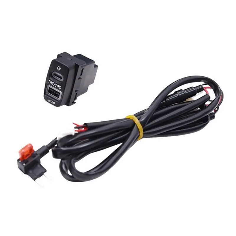 Reliable-Car USB QC3.0 Type-C PD Fast Socket For Pajero Lancer Outlander Phone Charging Outlet Power Adapter