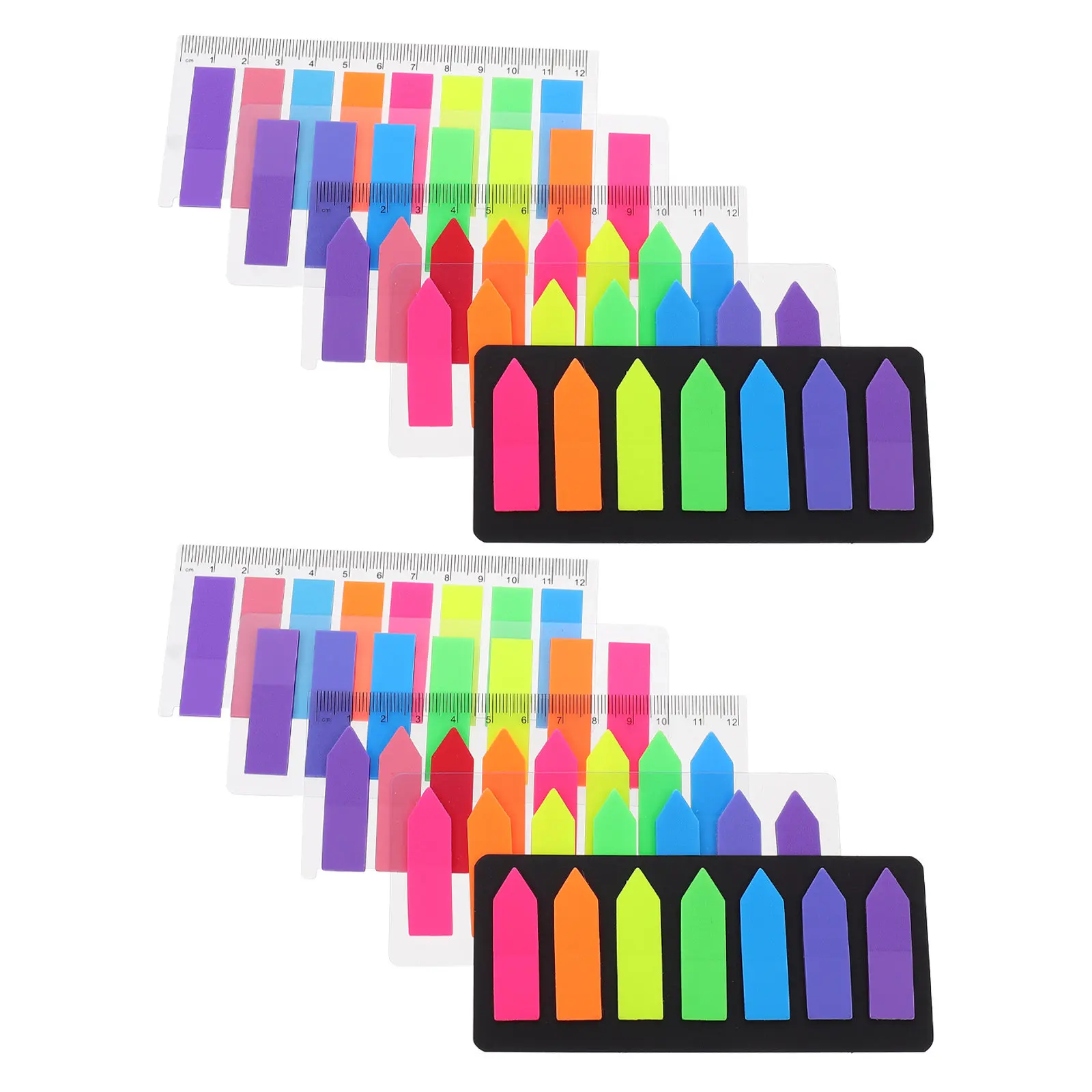 

10Sets Self Adhesive Page Tabs Colorful Fluorescent Book Tabs Compact Lightweight Portable Bookmark Page Marker for Study Office