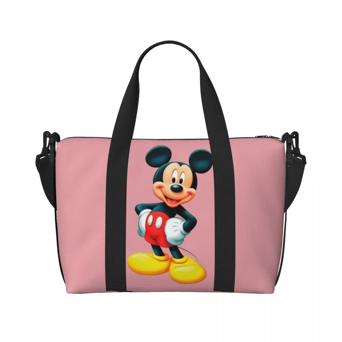 Custom Mickey Mouse Minnie Grocery Tote Shopping Bag Women Large Capacity Cartoon Gym Beach Travel Bags