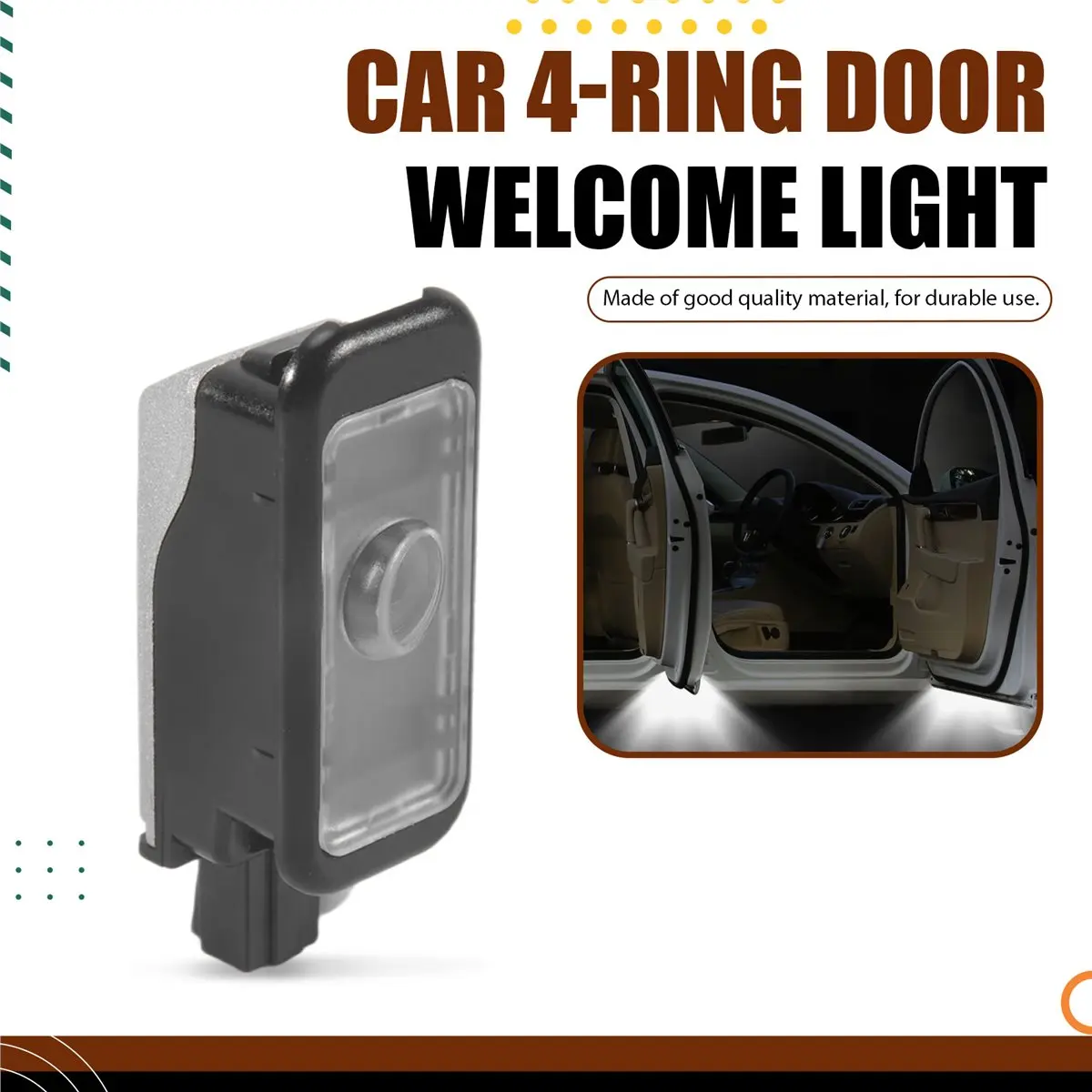 4 Pcs 4 Ring LED Projection Door Light For Audi A3 A4 A5 Q3 Q2 Q5 Main in Car Light view 6