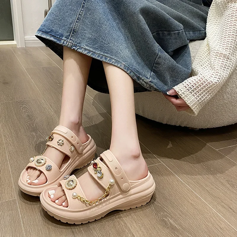 Women Slippers Wedge Platform Beach Slides Fashion High Heels Designer Sandals Female Casual Outdoor Sport Ladies Shoes 2023